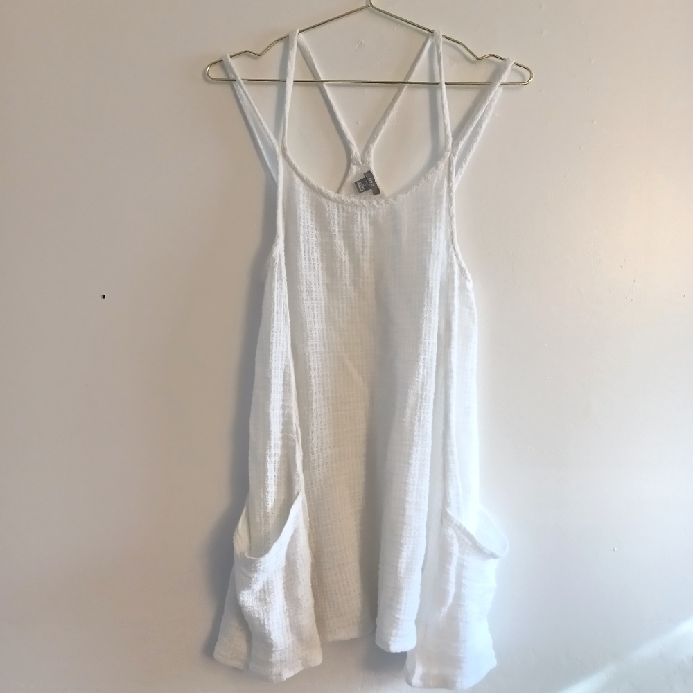 Aerie Waffle Gauze Strappy Beach Coverup W/ pockets Sz S